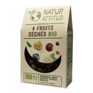 Mélange de 4 Fruits séchés Bio - 200 g