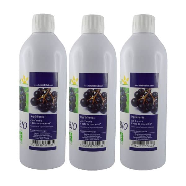 Jus d'aronia - Lot de 3 bouteilles - 3 x 500 ml