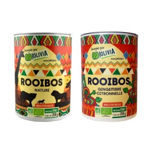 Assortiment de 2 Rooibos Bio : nature - gingembre citronnelle - 2 x 200 g