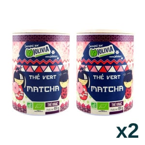 Lot de 2 boîtes de Thé vert Matcha Bio - 2 x 100 g