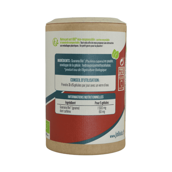Guarana Bio - 200 gélules végétales de 300 mg