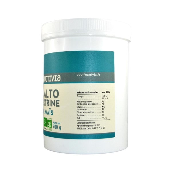 Maltodextrine de maïs Bio en poudre - 700 g