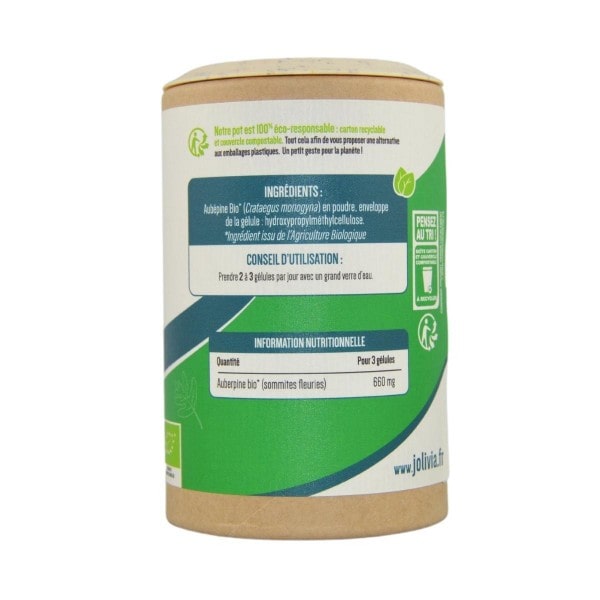 Aubépine Bio - 200 gélules végétales de 220 mg