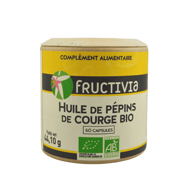 Huile de pépins de courge Bio - 60 capsules de 500 mg