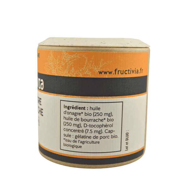 Onagre et Bourrache huile Bio - 60 capsules de 500 mg