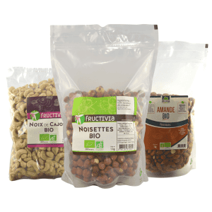 Lot Amandes, Noisettes et Noix de cajou Bio