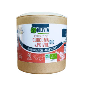 Extrait Curcuma 95% Poivre Bio - 60 gélules végétales de 155 mg