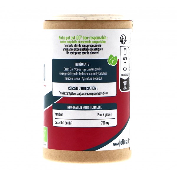 Cassis Bio - 200 gélules végétales de 250 mg