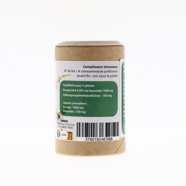 Bacopa Bio - 200 gélules végétales de 250 mg
