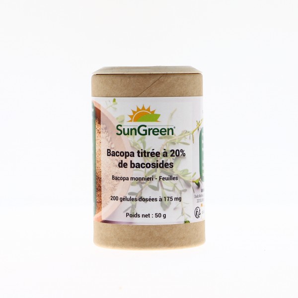 Bacopa Bio - 200 gélules végétales de 250 mg