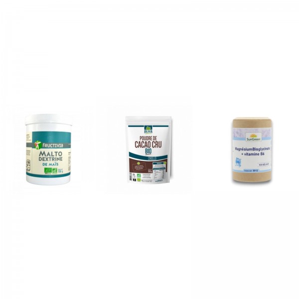 Pack récupération : maltodextrine bio, cacao cru et magnésium